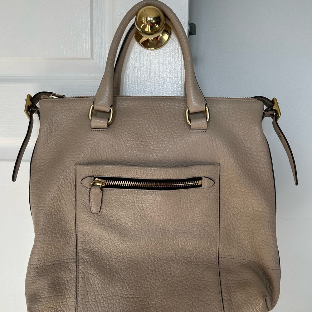 Coach Legacy Rory Pebbled Leather Tote in Taupe